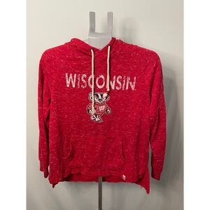 Wisconsin‎ Badgers Colosseum Women's Hoodie Red White Heathered Sweatshirt M